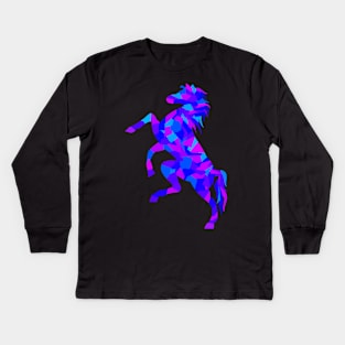 Colorful Geometric Horse Kids Long Sleeve T-Shirt